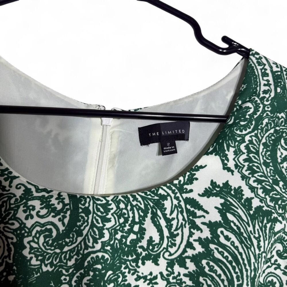 The Limited Green Paisley Dress | Preppy Summer Brunch Graduation | Size 2 - Picture 5 of 9
